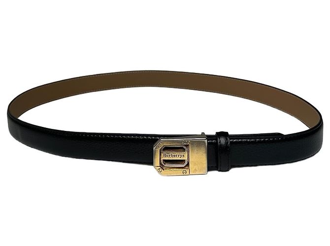 Cinto de couro vintage Burberry preto