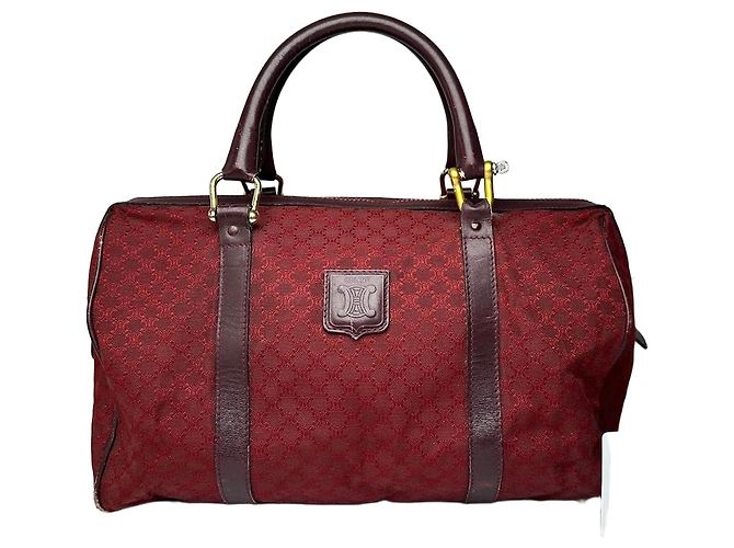 Céline Sac Boston Monogram Triomphe Celine Paris Vintage Violet Bordeaux