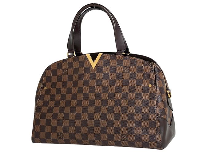Borsa a mano Bowling Kensington Louis Vuitton Marrone Damier ebene