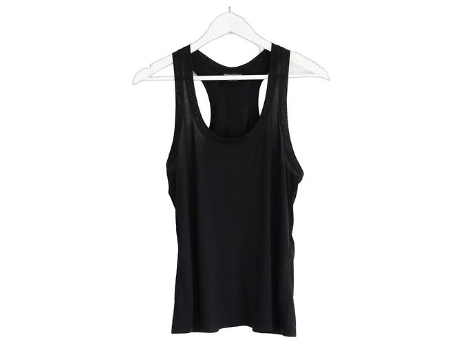 Canotta in jersey di seta con schiena a corsetto Tom Ford Nero