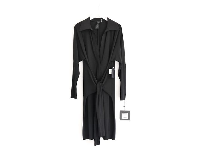 Knotenfront Hemdblusenkleid Norma Kamali Schwarz