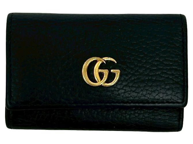 Chaveiro de couro com logo GG Marmont da GUCCI