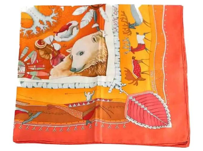 Aline Hermès Oranges Quadrat Seide