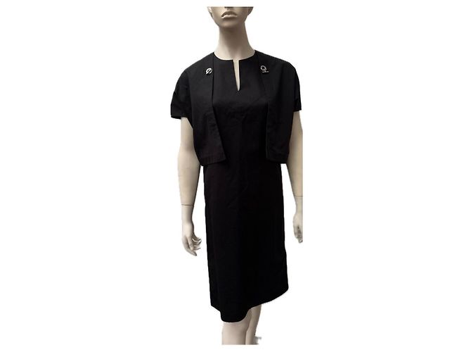 Vestido de verano negro de algodón de Hermès