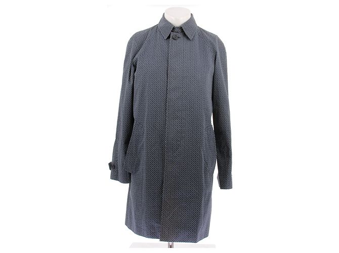 Prada Giacca lunga con stampa Blu navy