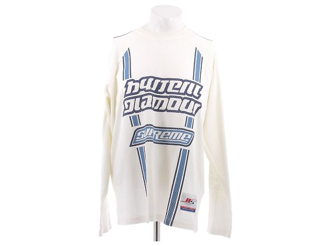 Supreme Top bianco a maniche lunghe