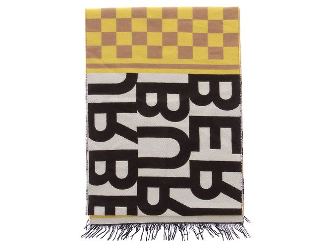 Burberry Dreifarbiger Kaschmirschal Gelb