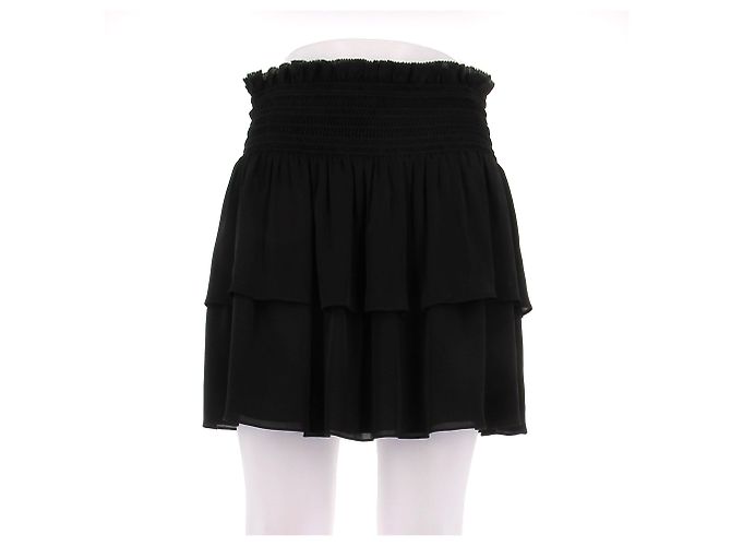 Gonna in seta nera Saint Laurent Nero