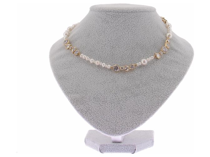 Autre Marque Collana di perle placcata oro D'oro