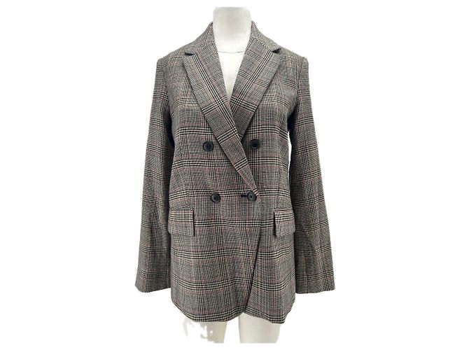 Frame Denim Blazer mit Hahnentrittmuster Grau
