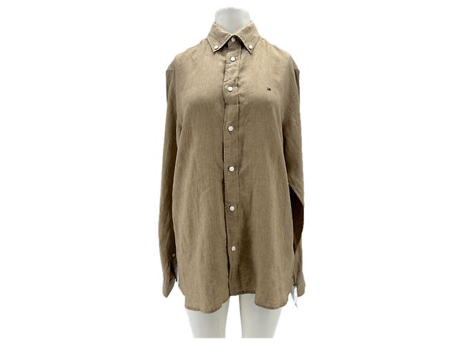 Camicia in lino Tommy Hilfiger beige
