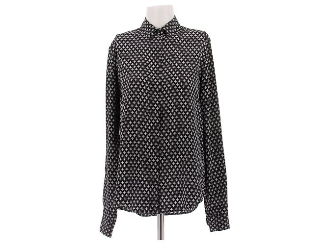 Yves Saint Laurent Chemise noire à imprimée 