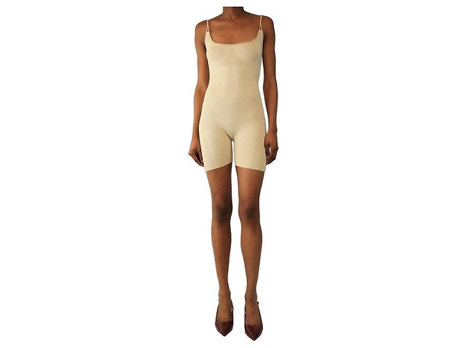 Jacquemus Beige gerippter Strampler - Größe UK 8