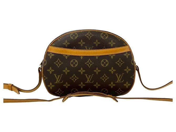 Bolsa de ombro em couro com padrão de logo Monogram Blois da Louis Vuitton Marrom