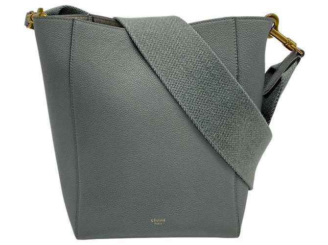 Céline Bolsa de ombro Sangle em couro de bezerro Celine Azul