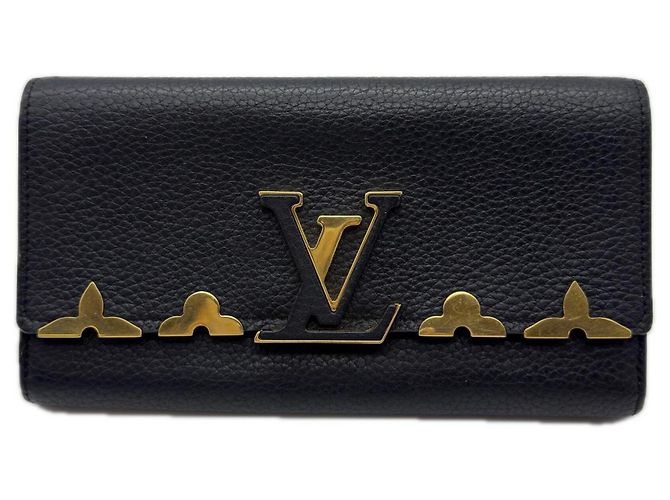 Louis Vuitton Taurillon Long Wallet Black