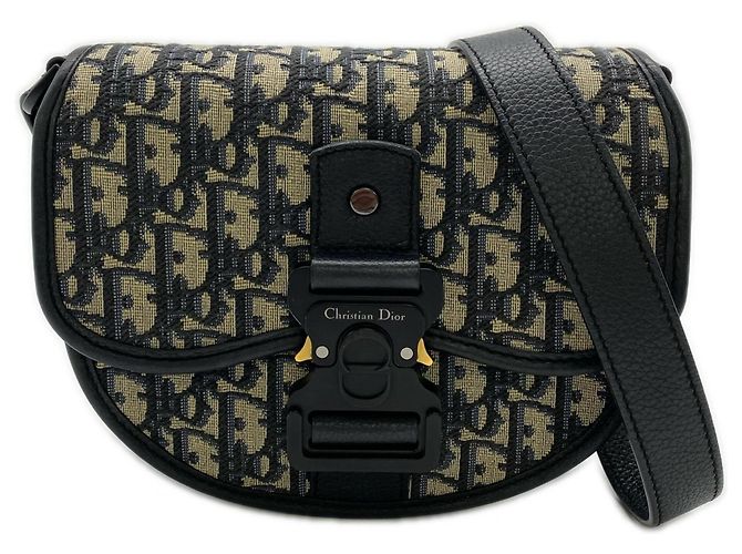 Mini Bolsa Gallop Christian Dior Marrom Azul marinho