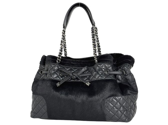 Chanel Coco Mark Chain Tote Tasche Schwarz