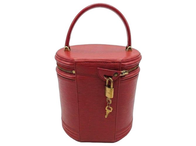 Cannes Estuche de Maquillaje de Cuero Epi Louis Vuitton Roja