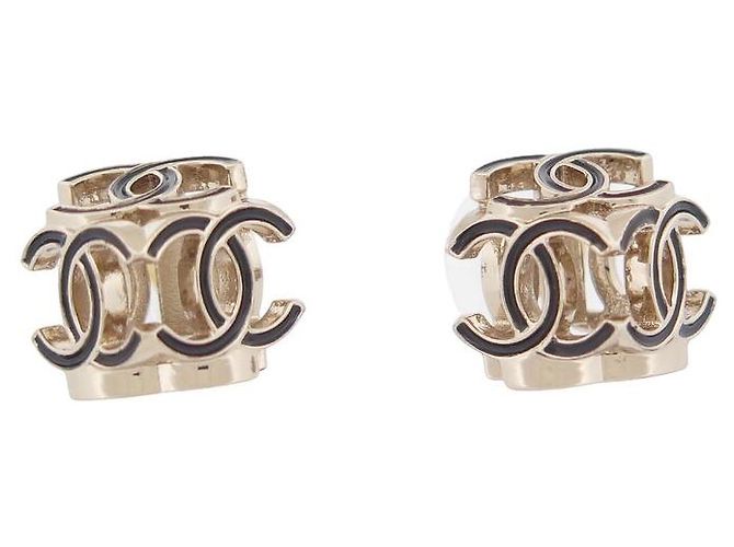 NEUE CHANEL CUBE LOGO CC 3D GOLDMETALL OHRRINGE Golden