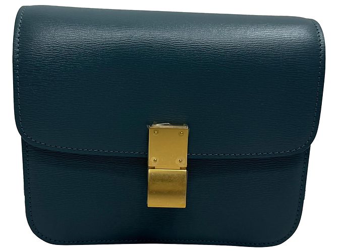 Céline Sac Teen Box en cuir lisse vert de Celine