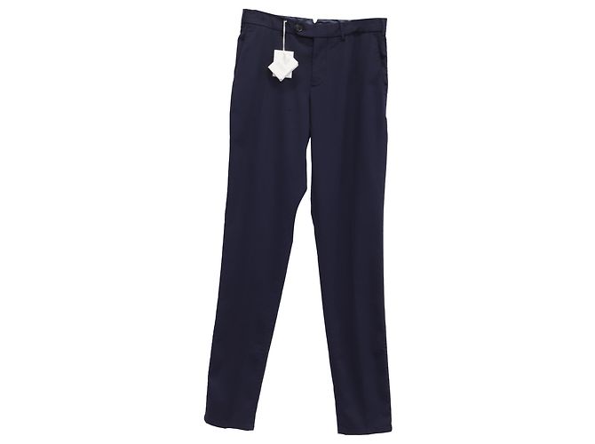 Pantaloni in Gabardine Brunello Cucinelli in Cotone Blu Navy