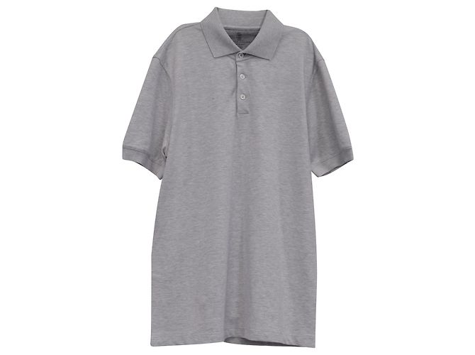 Polo de manga corta Brunello Cucinelli en algodón gris