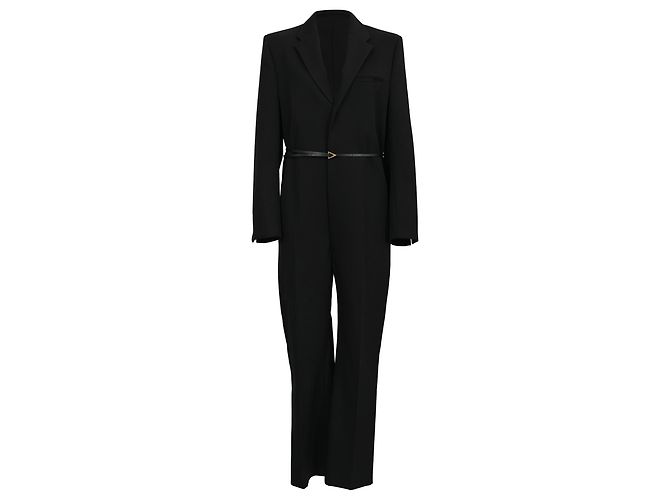 Mono Tuxedo con Solapa en Algodón Negro de Bottega Veneta