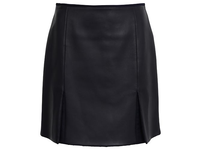 Saia Mini Hermès em Couro Preto