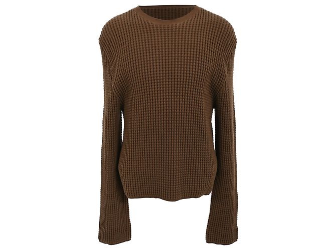 Bottega Veneta Rundhals-Pullover aus brauner Baumwolle Rot