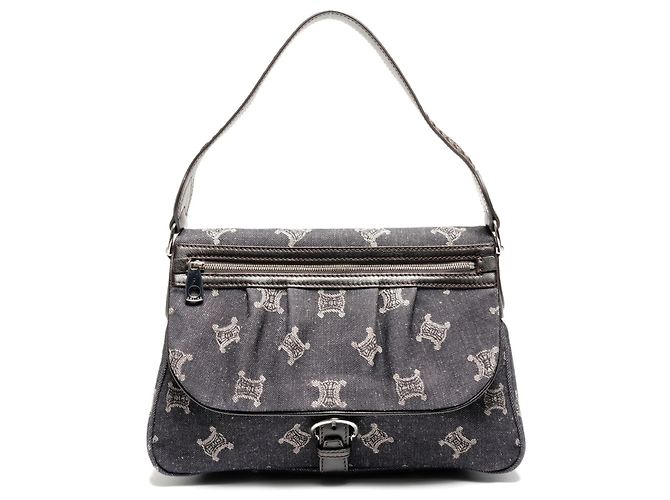 Céline Bolso de Hombro de Denim Macadam de Celine Azul marino
