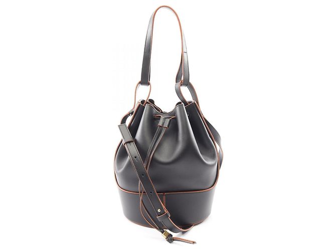 Loewe Balloon Bag Medium Drawstring 2-Way Shoulder Bag Black