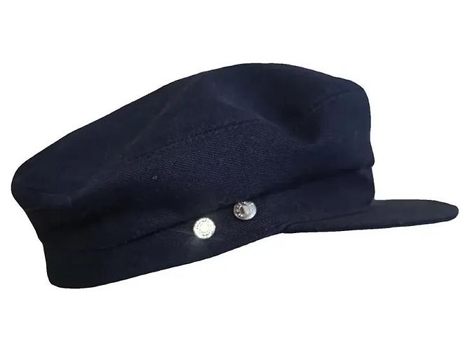 Cappellino Hermès Cabourg blu navy cotone