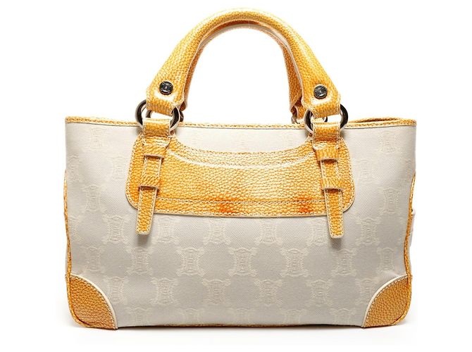 Céline Celine Boogie Macadam Canvas Handtasche Beige 