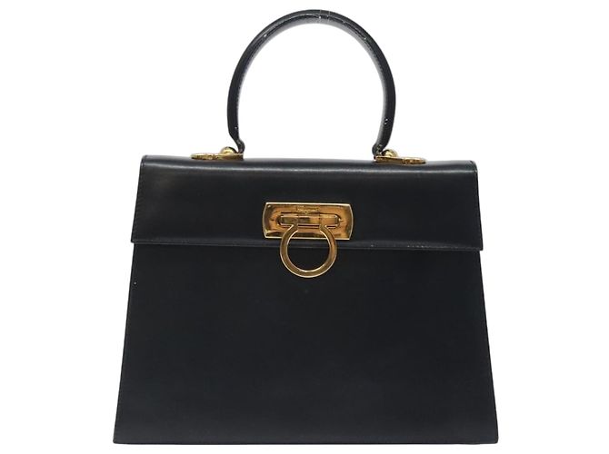 Salvatore Ferragamo Convertible Top Handle Leather Nero