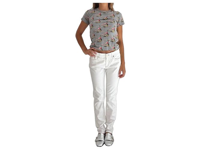 Camiseta Marc Jacobs Gris con Estampado Pin-up de Algodón Multicolor