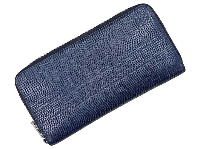 Loewe Navy Leather Long Wallet Navy blue