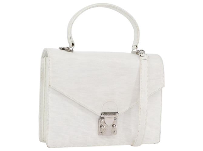 FENDI Handtasche aus Leder 2-in-1 Weiß Silber Authentisch LNZ694