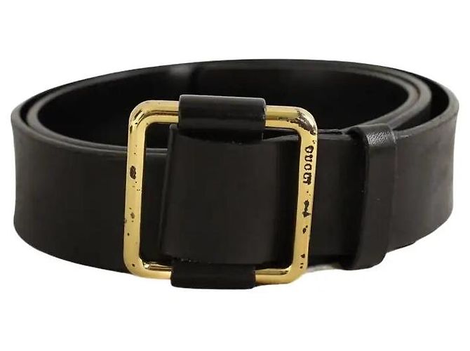 Gucci Schwarzer Ledergürtel 