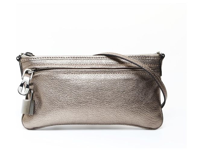 Borsa a Spalla in Pelle Dorata Loewe D'oro