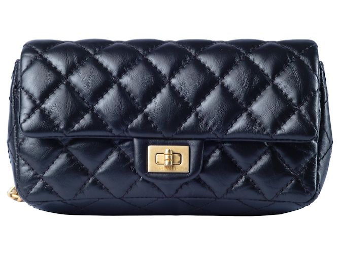 Mademoiselle Schwarze gesteppte Leder-Gürteltasche Chanel Reissue 2.55