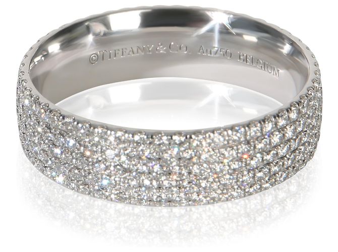 Tiffany & Co. White Gold Diamond Metro 5 Row Ring