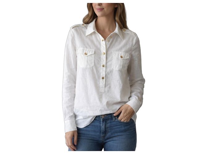 Camisa branca Tory Burch com botões dourados Branco