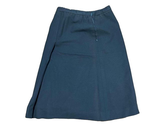 Falda de Lana Azul Noche de Hermès Azul oscuro