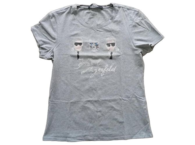Camiseta Karl Lagerfeld Gris de Algodón