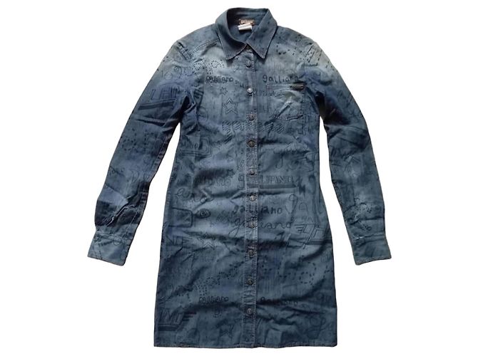 Mini vestido de denim azul John Galliano Azul claro