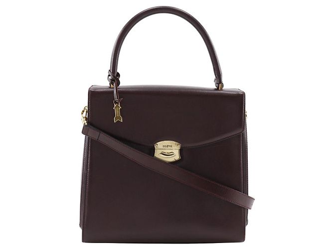Autre Marque Bolsa 2 em 2 de bezerro Gold Pfeil Marrom Bordeaux
