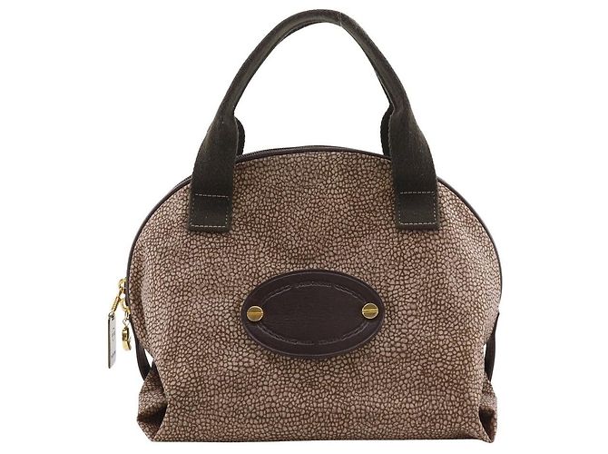 Autre Marque Bolsa de nylon com padrão Uzura da Borbonese Marrom Bronze
