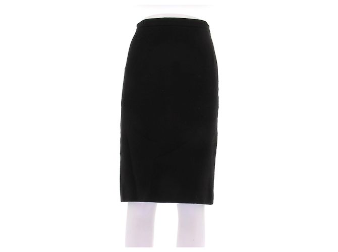 Falda midi de lana negra Prada Talla 42 Negro