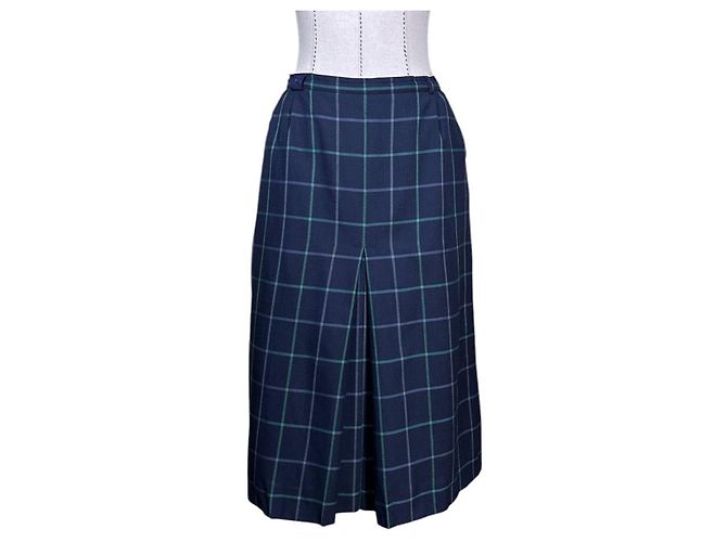 Burberry Wollrock blau mit Karomuster